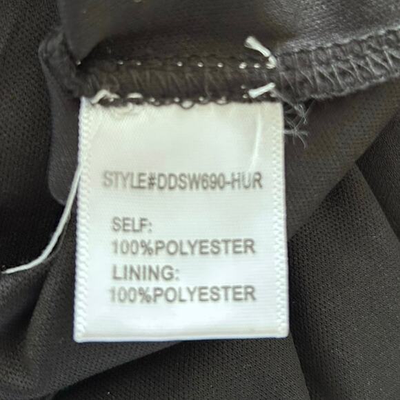 Dee Elly Floral Ruffle Mini Dress XL Long Sleeve V Neck Tiered Black Romantic - Picture 9 of 10